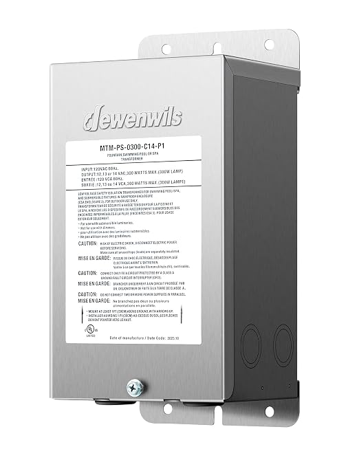 DEWENWILS 300W Low Voltage Pool Light Transformer, 120V AC to 12V/13V/14V AC, Multi-tap Safety Transformer for Pool Lighting, Spa, Underwater Fountain Lights, Outdoor Landscape Lights, UL Listed