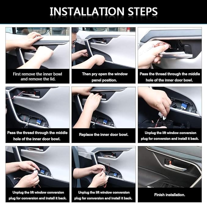 Powerty LED Light Inner Door Handle for Toyota RAV4 2025 2024 2023 2022 2021 2020 2019 Accessories Bowl Mood Lighting Decorative Interior Lamp 4PCS (Blue)