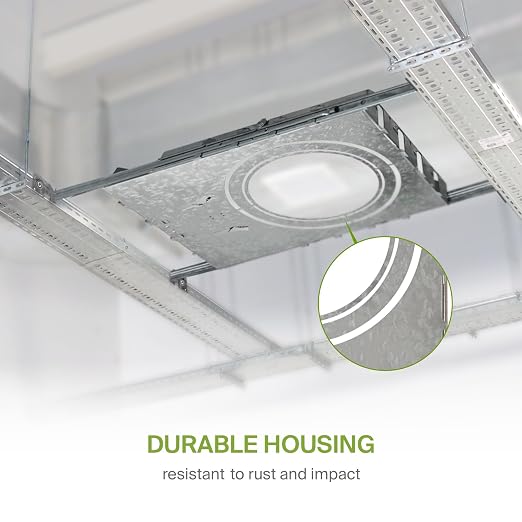 ASD 6 Pack New Construction Mounting Plate Round Hole - 8/10/12 Inch Adjustable Galvanized Steel Wafer Light Rough In Plate, Universal Light Fixture Mounting Bracket with Extendable Hanger Bars