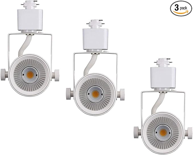CLOUDY BAY 8W Dimmable LED Track Light Head,CRI90+ Day Light 5000K,Adjustable Tilt Angle Track Lighting Fixture,40° Angle for Accent Retail,White Finish,Halo Type- 3 Pack
