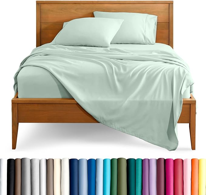 Bare Home King Sheet Set - 1800 Ultra-Soft Microfiber King Bed Sheets - Double Brushed - Deep Pockets - Easy Fit - 4 Piece Set - Bedding Sheets & Pillowcases (King, Spring Mint)