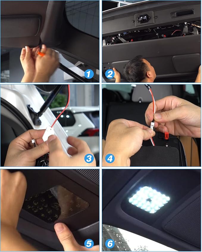 Powerty Compatible with LED Lights Toyota Highlander 2023 2022 2021 2020 Cargo Lamps Decorative Atmosphere Lamp Trunk Ceiling Lighting 2 PCS (Only for Electric Tailgate Versions, Not fit 2024)