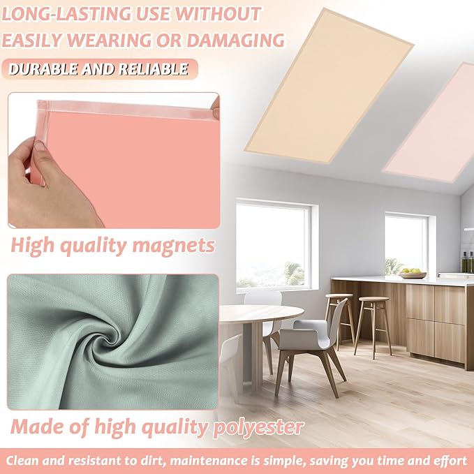 6 Pcs Fluorescent Light Covers with 60 Magnets Decorative for Classroom Ceiling Lights 4 x 2 Feet Magnetic Light Cover Filter Easy Install for Office Hospital Home Ceiling Supplies (Retro Rainbow)