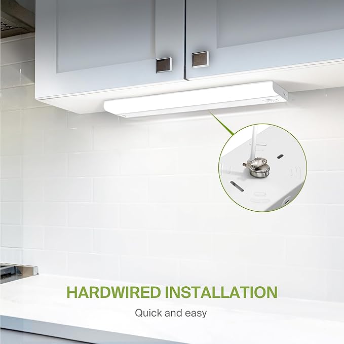 ASD LED Under Cabinet Lighting Hardwired, 32 Inch 16W 2700K-5000K Selectable, 1436LM, CRI90+, Direct Wire Linkable Under Counter Lights for Kitchen, Dimmable Under Cabinet Lights, White, UL, 12 Pack