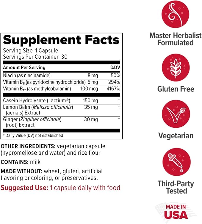 Redd Remedies, Peaceful Mama, Favorise un système digestif calme et sain, Mélisse et racine de gingembre, 30 gélules végétariennes