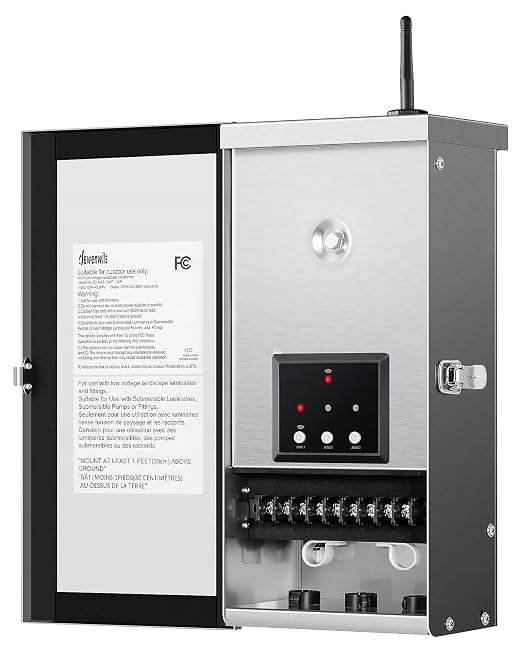 DEWENWILS 300W Wi-Fi Low Voltage Landscape Transformer with 3 Zones, 2.4Ghz Smart Low Voltage Transformer for Outdoor Lights, 120V AC to 12V/14V AC, Work with Alexa & Google Assistant, FCC Listed