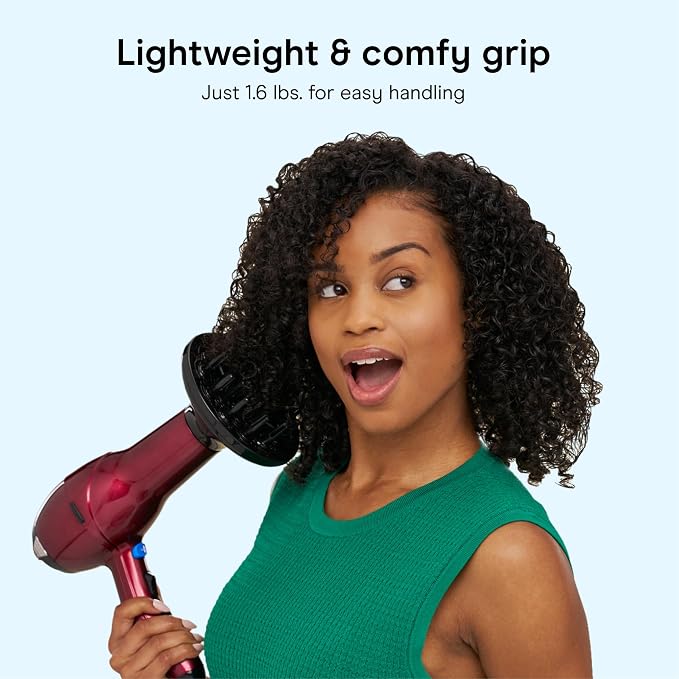 Conair Salon Hair Dryer | 1875-Watt AC Motor Fast Drying Salon Dryer, Reduces Frizz with Ionic Technology, Burgundy with Bonus Brush, 279BRL