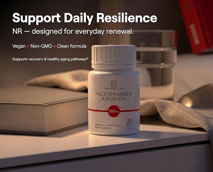 Supplément NAD+ avec Nicotinamide Riboside (NR) 300 mg | Soutien de l'énergie cellulaire et du métabolisme | 30 gélules