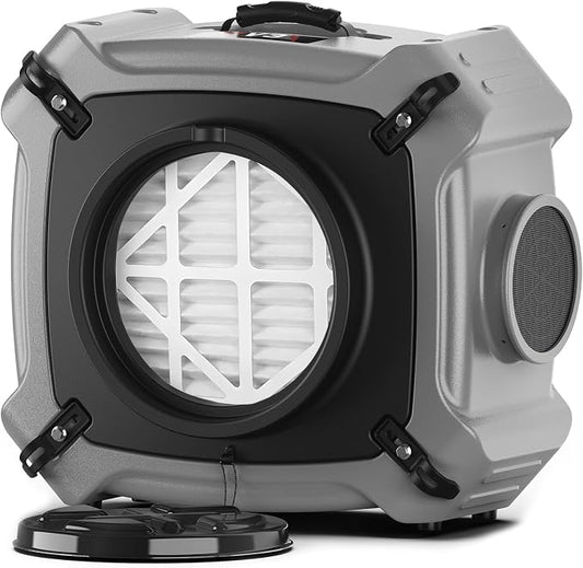 Abestorm Air Scrubber with MERV-10 Filter, HEPA/Activated Carbon Filter for Commercial/Industrial Use, Stackable Negative Air Cleaner Machine with 3 Stage Filtration, V3