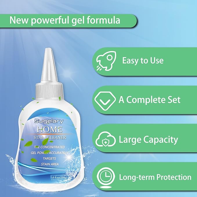 Gel Nettoyant Anti-Moisissure Sugelary, 236 ml Nettoyant Multi-usages pour Joint de Lave-linge, Coulis, Calfeutrage, Douche, Évier et Surfaces de Salle de Bain