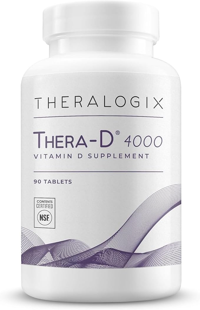 Theralogix Thera-D 4000 ビタミンDサプリメント - 4,000 IU (100mcg) ビタミンD3タブレット - 90日分 - 女性と男性のための免疫サポートサプリメント - 骨と心臓の健康を助ける - NSF認証 - 90タブレット
