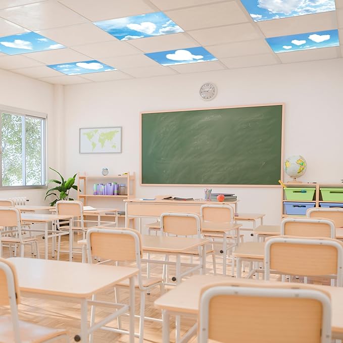 12 Pcs Fluorescent Light Covers with 120 Magnets Decorative for Classroom Ceiling Light 4 x 2 Feet Magnetic Lights Covers Filter Easy Install for Office Hospitals & Home Drop Ceiling Supplies (LOVE)