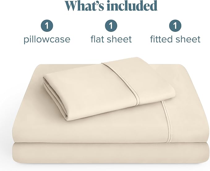 Bare Home Twin Sheet Set - 1800 Ultra-Soft Microfiber Twin Bed Sheets - Double Brushed - Deep Pockets - Easy Fit - 3 Piece Set - Bedding Sheets & Pillowcases (Twin, Sand)