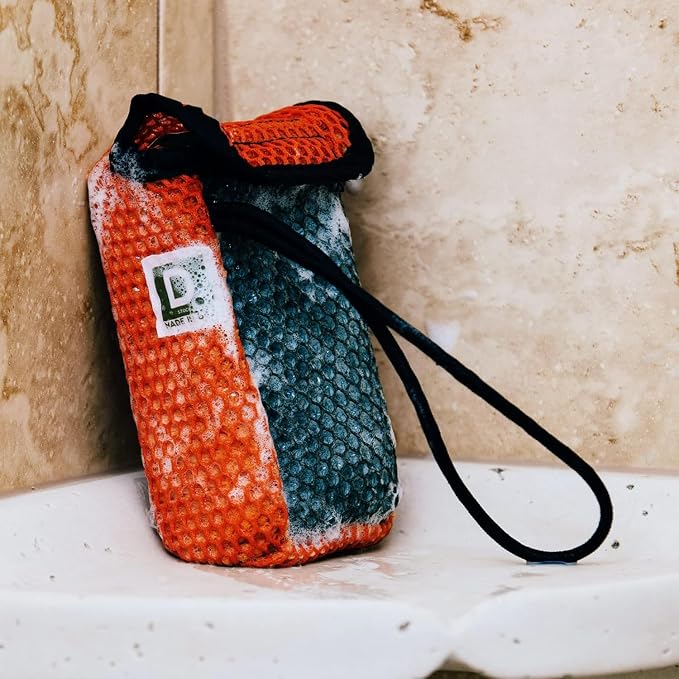 Duke Cannon Tactical Scrubber Soap Pouch - U.S. Military-Grade, Coarse and Soft Mesh, 550 Paracord, Shower Hygiene Essential for Men's Bar Soap