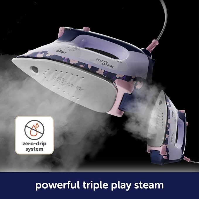 Yaya Han x oliso TG1600 ProPlus Auto-Lift Steam Iron - Cosplay & Costuming – Clothes Ironing – 1800W, Cherry Blossom