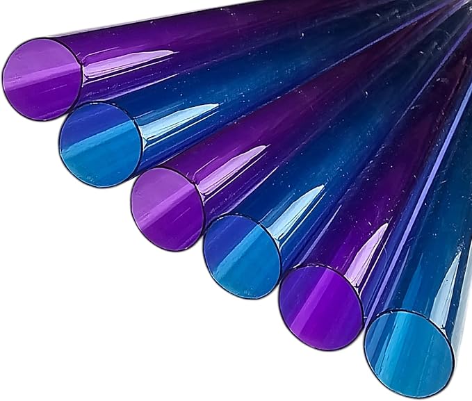 T5 F28 4' | T-5 Tube Lamps Sleeves | 48" Fluorescent Tube Guard with End Caps | 3/4" Wide | Fluorolite Plastics | Color: PURPLE AND BLUE | 6 Pack