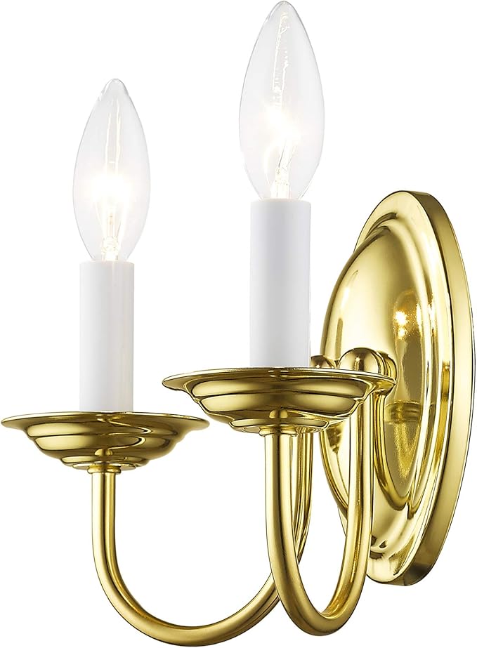 Livex Lighting 4152-02 Home Basics 2 Light Polished Brass Wall Sconce