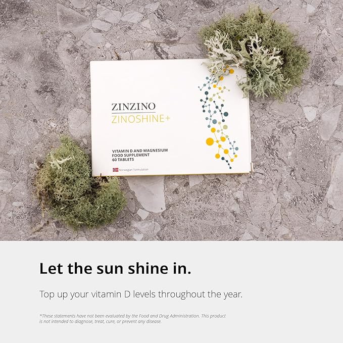 ZinoShine+ - Complément Vitamine D3 & Magnésium pour le Soutien Immunitaire, l'Énergie, la Santé Musculaire, des Os et des Dents - Réduit la Fatigue - 60 Comprimés