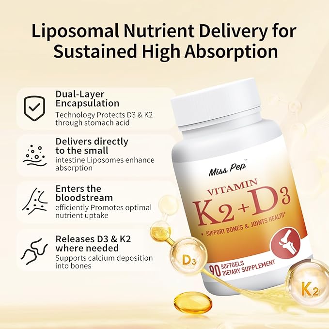 Vitamine D3 K2, 5000 UI D3 et 100 mcg K2 (MK-7), avec huile de tournesol, 90 capsules molles, formule 2-en-1, facile à absorber et à avaler, soutient le système immunitaire (3 bouteilles)