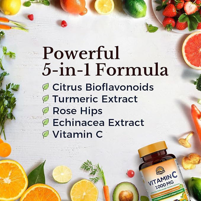 Vitalitown Vitamin D3 K2 Supplement and Vitamin C Complex 1000mg