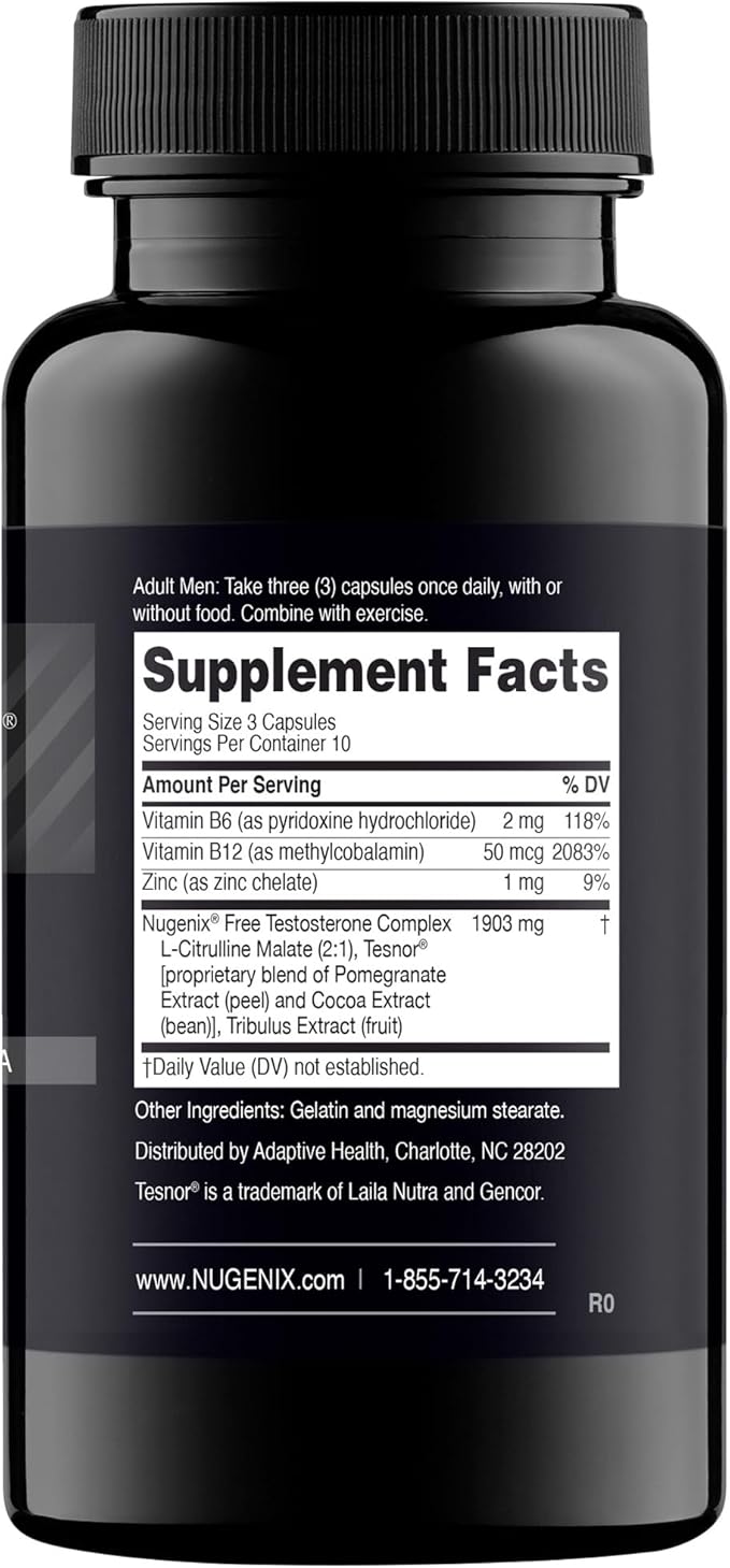 Nugenix T Booster - Free Testosterone Booster Supplement for Men, 30 Count