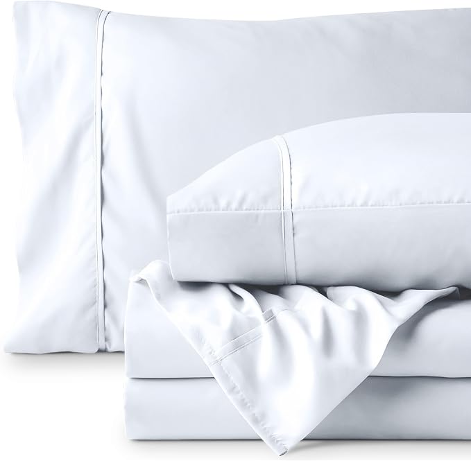 Bare Home Twin XL Sheet Set - 1800 Ultra-Soft Microfiber Twin Extra Long Bed Sheets - Double Brushed - Deep Pockets - Easy Fit - 3 Piece Set - Bedding Sheets & Pillowcases (Twin XL, White)