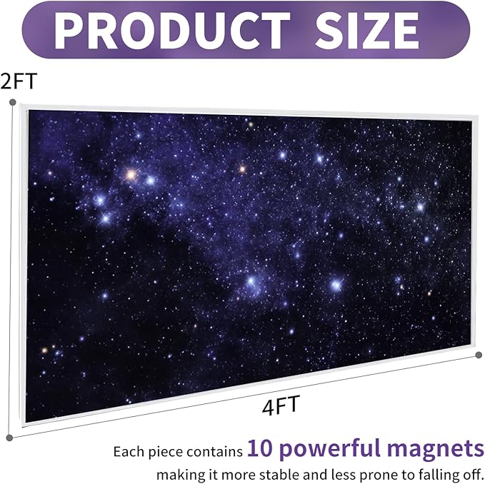 Torixqi 8 Pcs Fluorescent Light Covers for Ceiling Lights Classroom, Magnetic Light Filters, Fluorescent Light Diffuser Covers for Office, Hospitals, Home 4 x 2 Feet (starry sky)