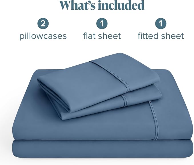Bare Home Full XL Sheet Set - 1800 Ultra-Soft Microfiber Full Extra Long Bed Sheets - Double Brushed - Deep Pockets - Easy Fit - 4 Piece Set - Bedding Sheets & Pillowcases (Full XL, Coronet Blue)