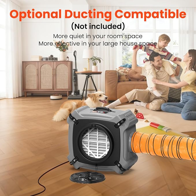 Abestorm Air Scrubber with MERV-10 Filter, HEPA/Activated Carbon Filter for Commercial/Industrial Use, Stackable Negative Air Cleaner Machine with 3 Stage Filtration, V3