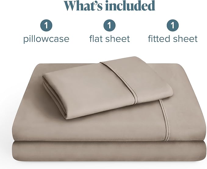 Bare Home Twin Sheet Set - 1800 Ultra-Soft Microfiber Twin Bed Sheets - Double Brushed - Deep Pockets - Easy Fit - 3 Piece Set - Bedding Sheets & Pillowcases (Twin, Khaki)