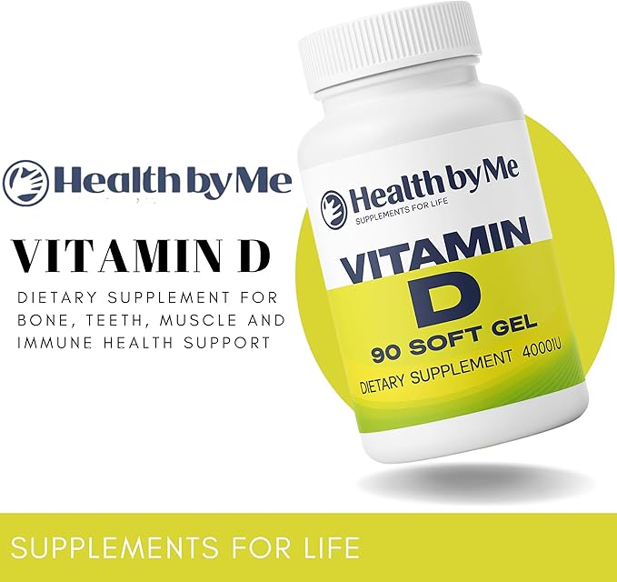 Complément de Vitamine D3 - Soutient la Santé des Os, des Dents, des Muscles et du Système Immunitaire - Vitamine D 4000 UI - 90 Gélules, 3 Mois d'Approvionnement