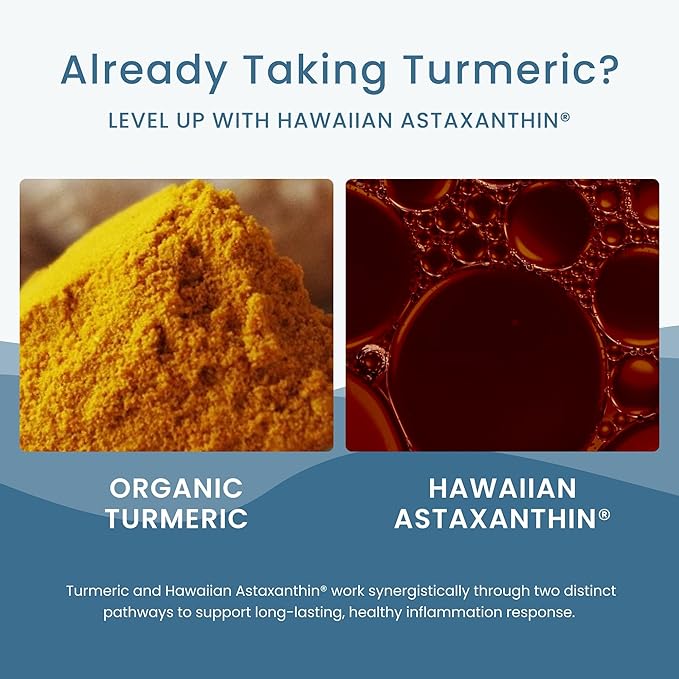 Nutrex Hawaii TurmericAstin – Turmeric & Hawaiian Astaxanthin Supplement with BioAstin & BioPerine Black Pepper, 30 Vegan Softgels