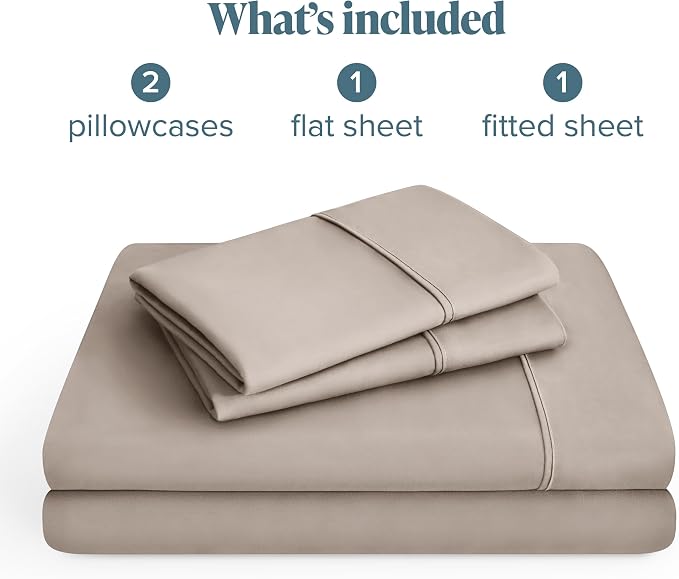 Bare Home Full Sheet Set - 1800 Ultra-Soft Microfiber Full Bed Sheets - Double Brushed - Deep Pockets - Easy Fit - 4 Piece Set - Bedding Sheets & Pillowcases (Full, Khaki)