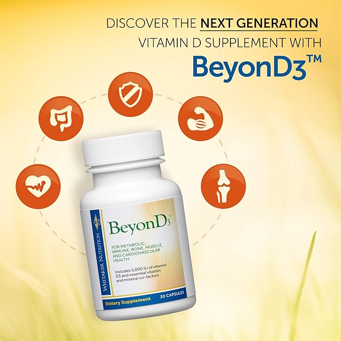 Dr. Whitaker's BeyonD3 - ビタミンD3サプリメント 5,000IU ホウ素、ビタミンK2、マグネシウム、亜鉛配合 - 免疫健康、カルシウム代謝、骨石灰化をサポート (30カプセル)