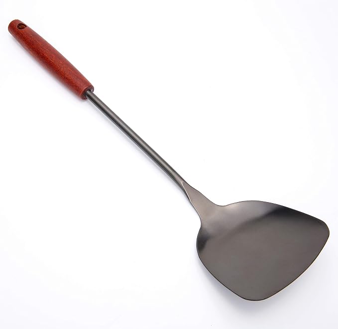 FJNATINH Wok Spatula 15 inches Spatulas for Wok, Stainless Steel Metal Wok Spatulas for Kitchen Use Cooking Utensils Spatula for Cooking Cast Iron