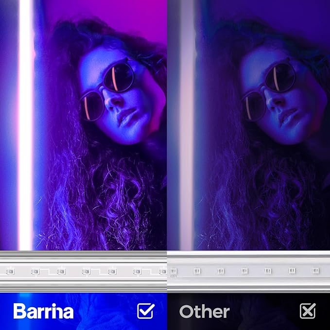 Barrina UV LED Blacklight Bar, 9W 2ft, T5 Integrated Bulb, Black Light Fixture for Blacklight Poster Halloween Decorations and Christmas Party, Fun Atmosphere with Built-in ON/Off Switch(4-Pack)