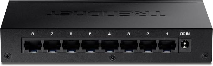 TRENDnet 8-Port Gigabit Desktop Switch, TEG-S83, 8 x Gigabit RJ-45 Ports, Ethernet Splitter, 16Gbps Switching Capacity, Fanless Design, Metal Enclosure, Lifetime Protection, Black