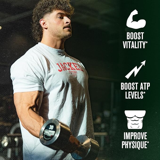 Jacked Factory Testosterone Booster for Men PRIMASURGE - w/Tongkat Ali, PrimaVie, Ashwagandha - Boost Vitality, Muscle Growth & Energy | Natural Muscle Builder Supplement - 60 Veggie Pills