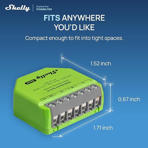Shelly Dimmer Gen4 US UL, WiFi, Matter, Bluetooth, Zigbee Smart Dimming, Compatible with Matter, Home Assistant, Alexa, Google Home, HomeKit, Support LED Strips & Lamps, No Hub Required, Easy Control