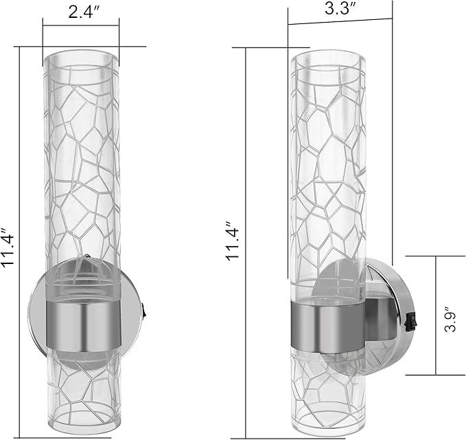 LED 12V RV Wall Sconce with Switch, Decorative Wall Mounted RV Reading Lights, 3400K Warm White Light, 6W 300LM Interior Lighting for RV Motorhome Camper Trailer