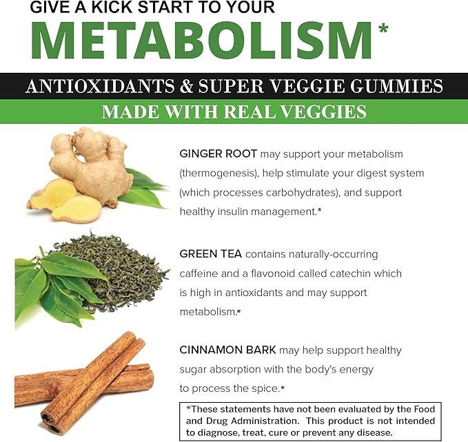 VITINITY Super Greens Multivitamin Gummies | Made with 30 Real Superfood Veggies, Herbs, Fruit for Adults & Kids to Boost Immunity, Skin & Gut Health | Non-GMO, Gluten-Free & Sugar-Free 60-Day Supply