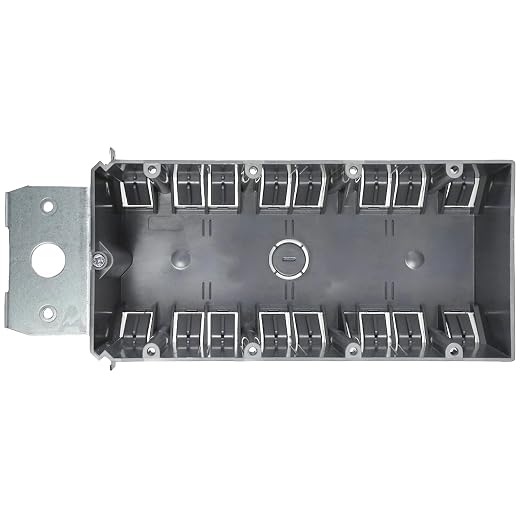 4-Gang Adjustable Electrical Box for New Construction – Heavy-Duty Grey PVC Switch & Outlet Box with Metal Bracket, ETL Listed Junction Box for Switches, Outlets & Wiring Projects