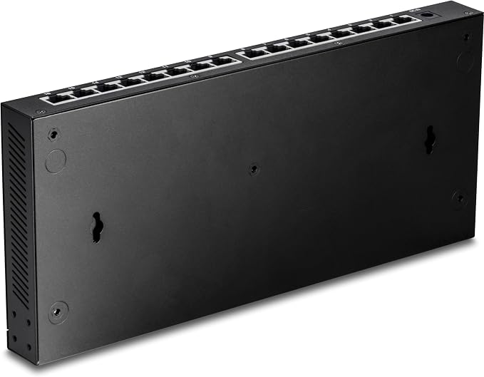 TRENDnet 16-Port Unmanaged 2.5G Desktop Network Ethernet Switch, TEG-S3160, 16 x 2.5Gb RJ-45 Ports, 80Gbps Switching Capacity, Ethernet Splitter, NDAA & TAA Compliant, Lifetime Protection, Black