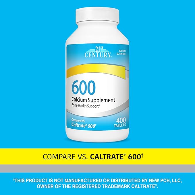 21st Century Calcium Supplement,600 mg,400 Count (Pack of 2)