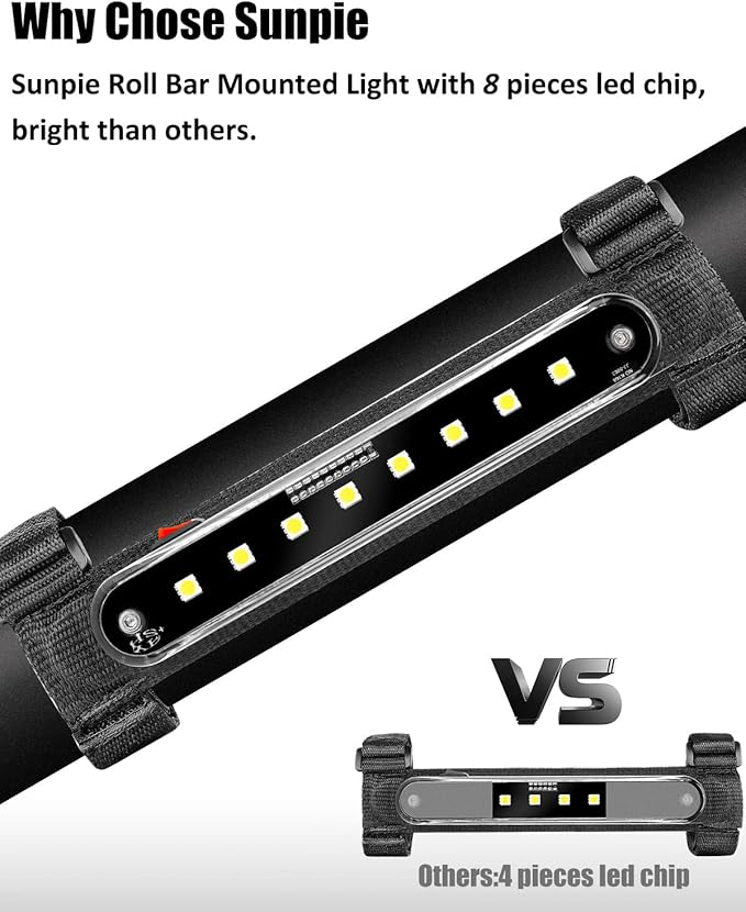 SUNPIE UTV Dome Light Battery Powered for ATV Boat Polaris Can am Pioneer/Talon Kawasaki Mule/Terxy Arctic Cat Golf Cart Off-Road SXS, 2 Pack Powersport Wireless SXS Interior LED Lights