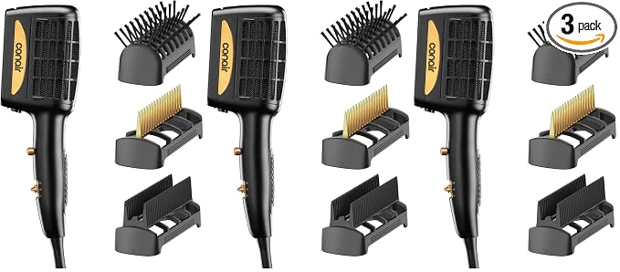 INFINITIPRO BY CONAIR 3-in-1 Styling Hair Dryer,1875W Hair Dryer and 3 Attachments,(Pack of 3)