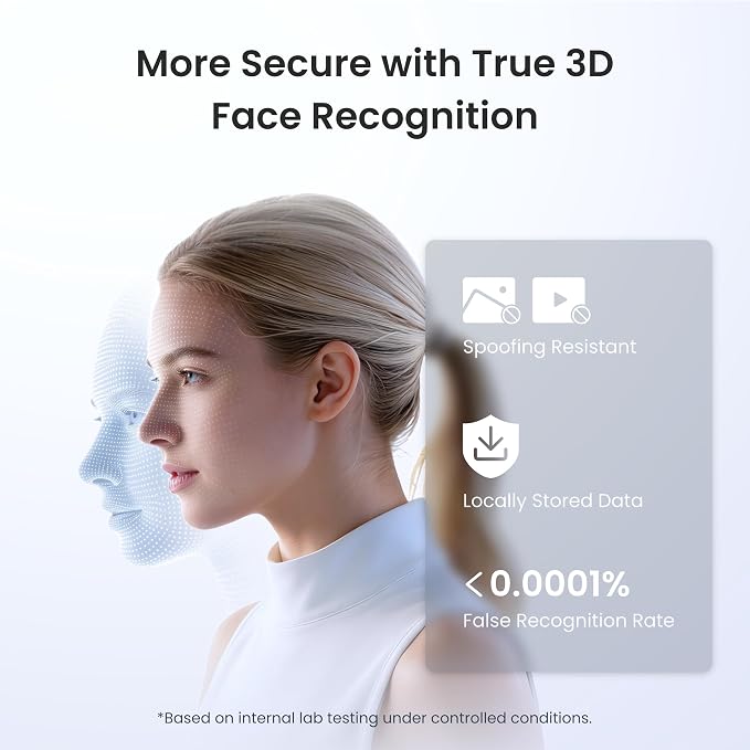 SwitchBot Lock Vision Pro Smart Lock, 3D Face Recognition + Palm Vein + Fingerprint, Keyless Entry Deadbolt for Front Door, 12-Month Battery, WiFi No Hub, Auto-Lock, Matter, Apple Home, Alexa, Google