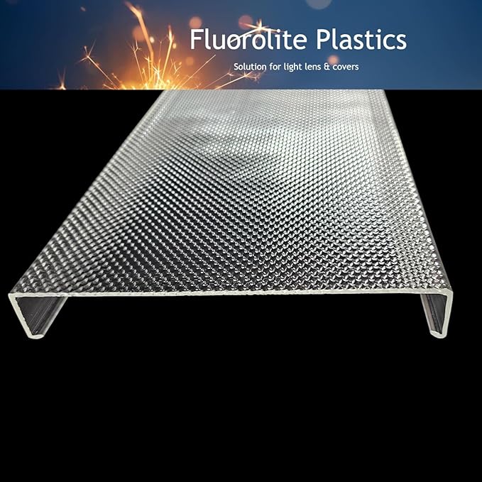 Wrap Around Replacement Light Cover | Clear Prismatic Acrylic | Wraparound Ceiling fixture Cover | Size: 47-3/4"(L) x 9" (W) x 1-3/8" (H) | (CRITICAL MEASUREMENT: width between hooks: 8-1/4")