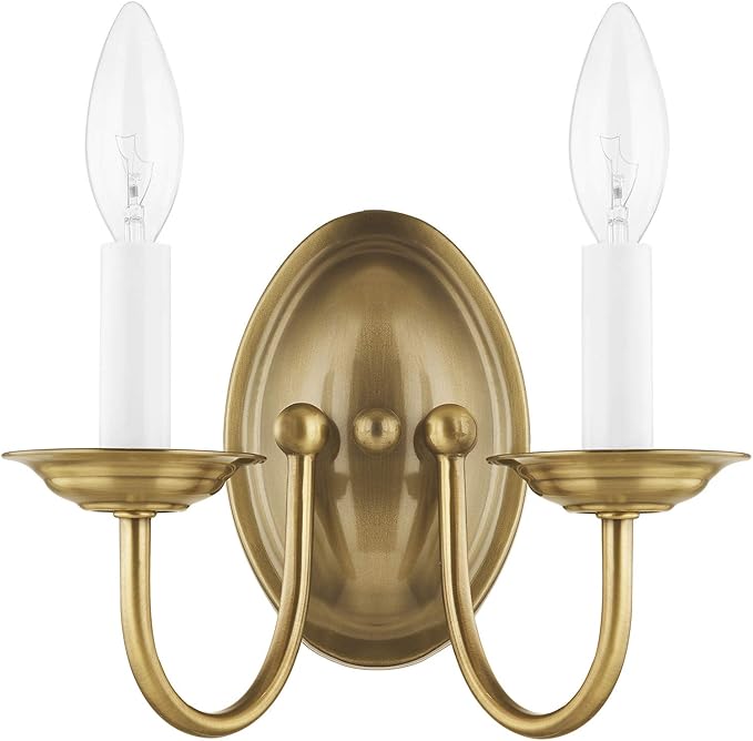 Livex Lighting 4152-91 Home Basics 2 Light Brushed Nickel Wall Sconce