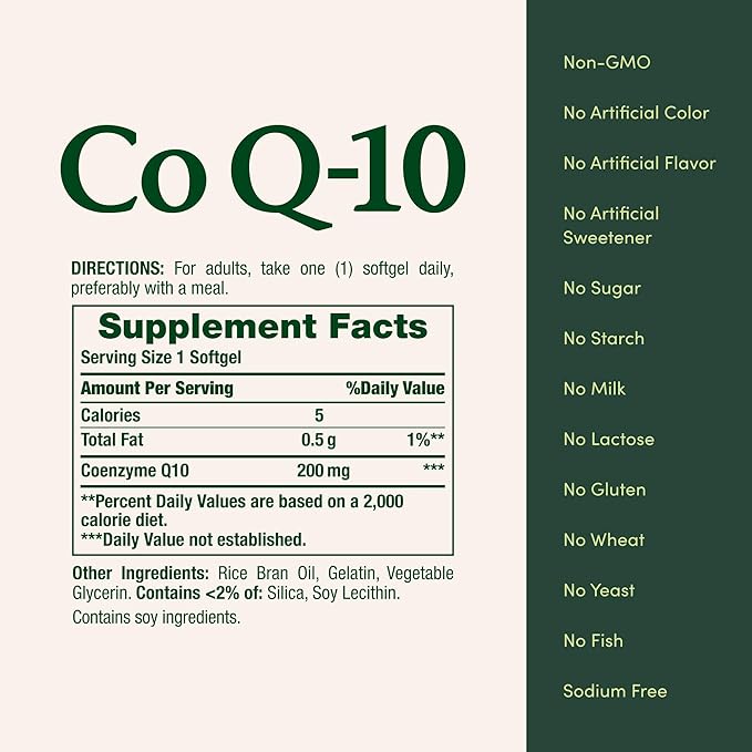 Nature's Bounty CoQ10, Supports Heart Health, Dietary Supplement, 200mg, 80 Rapid Release Softgels, (Pack of 2)